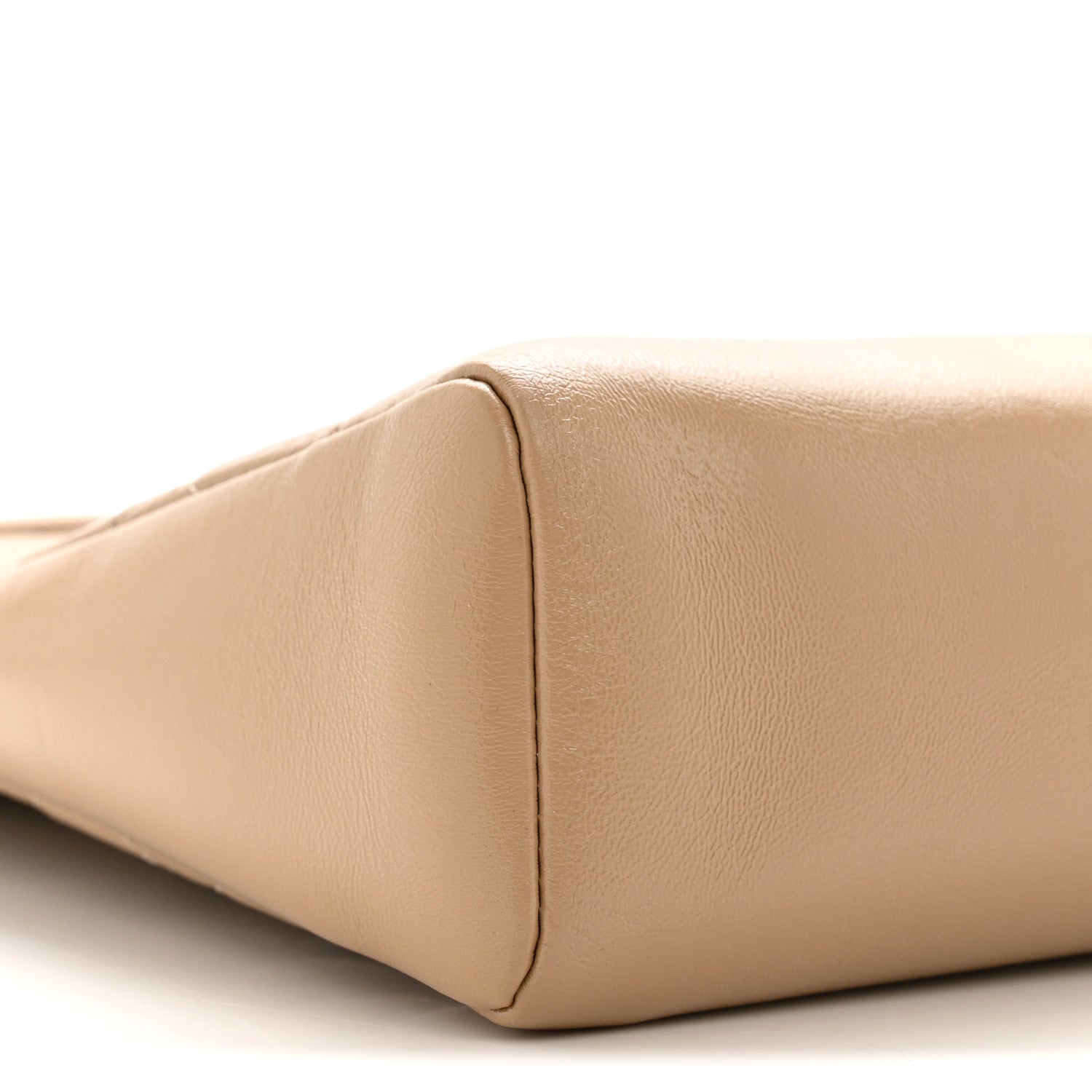 Chanel Shiny Crumpled Calfskin Quilted 31 Shopping Bag Dark Beige