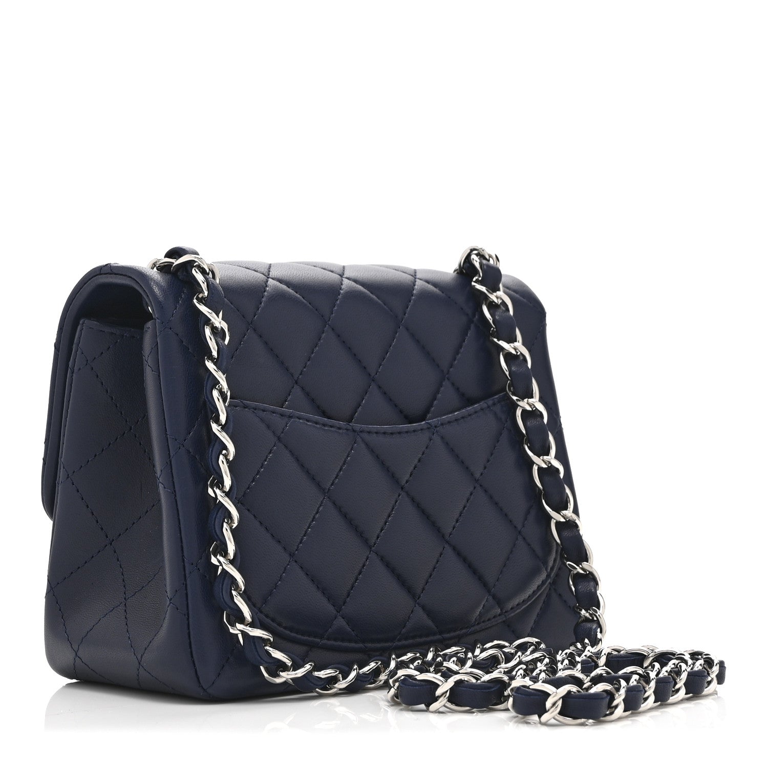 Chanel Lambskin Quilted Mini Square Flap Navy