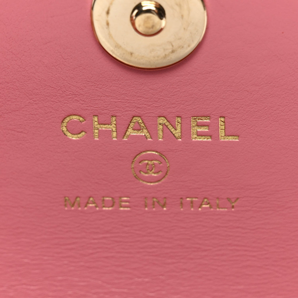 Chanel Tweed Quilted Flap Chain Waist Bag Pink