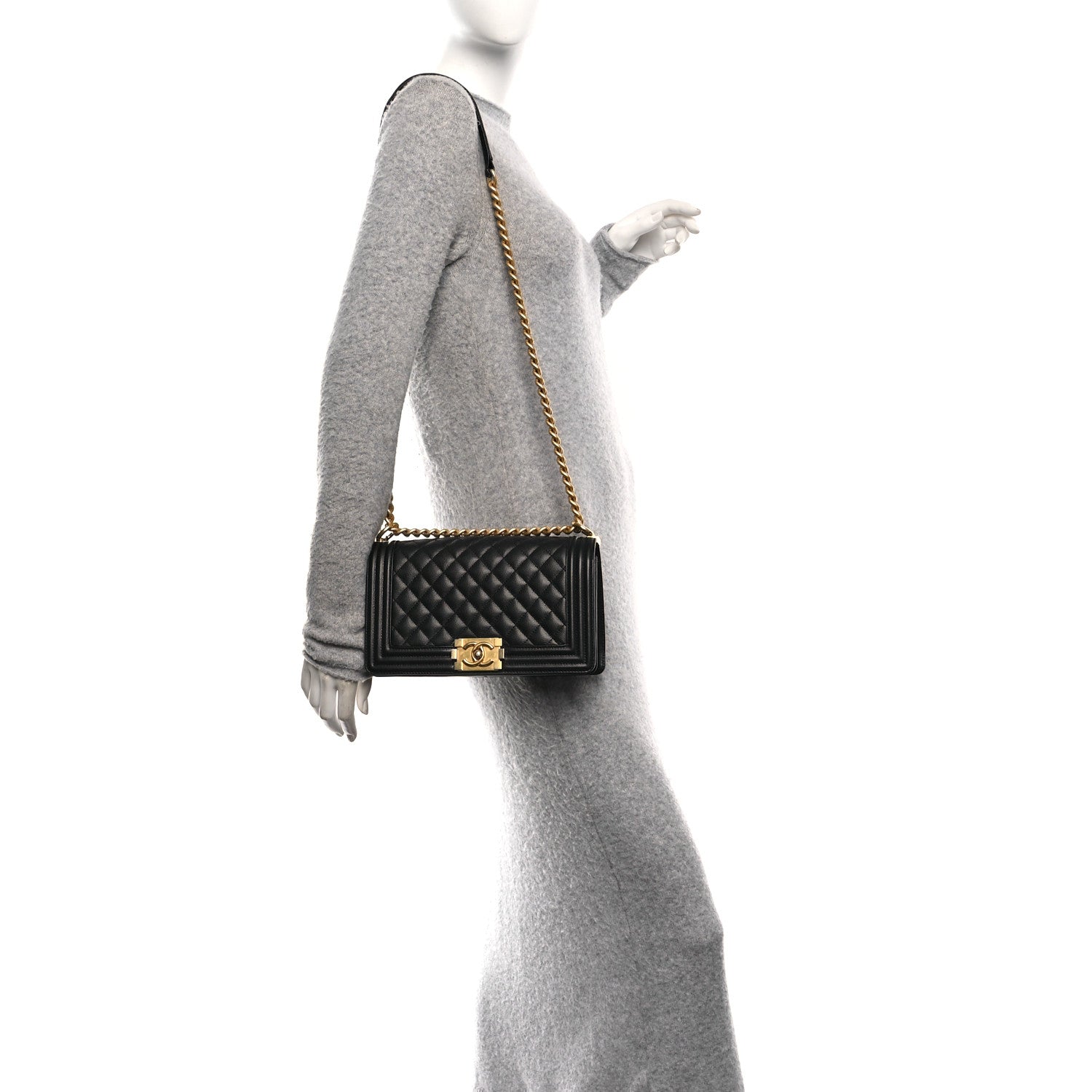 Chanel Caviar Quilted Medium Boy Flap Black