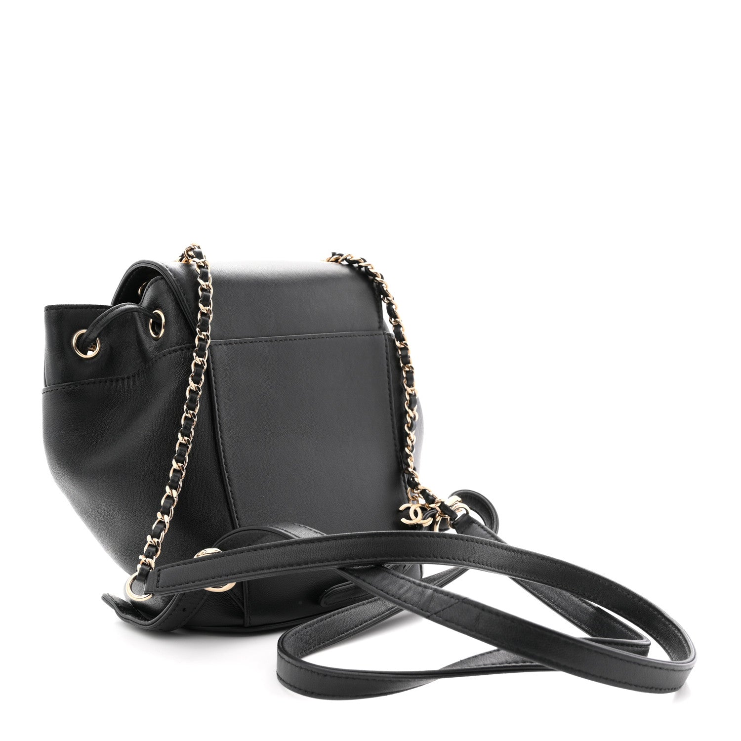 Chanel Lambskin CC Mania Backpack Black