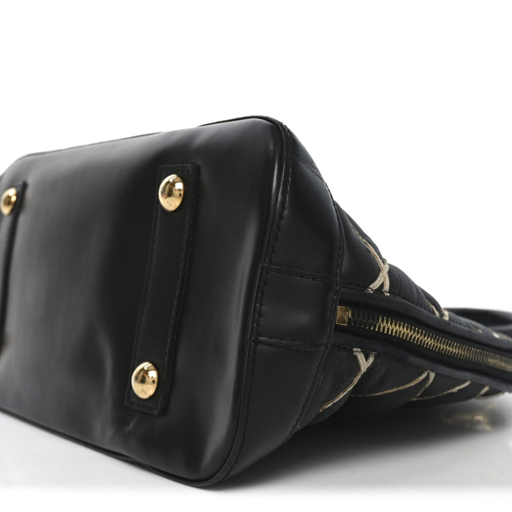 Louis Vuitton Lambskin Malletage Alma PM Black