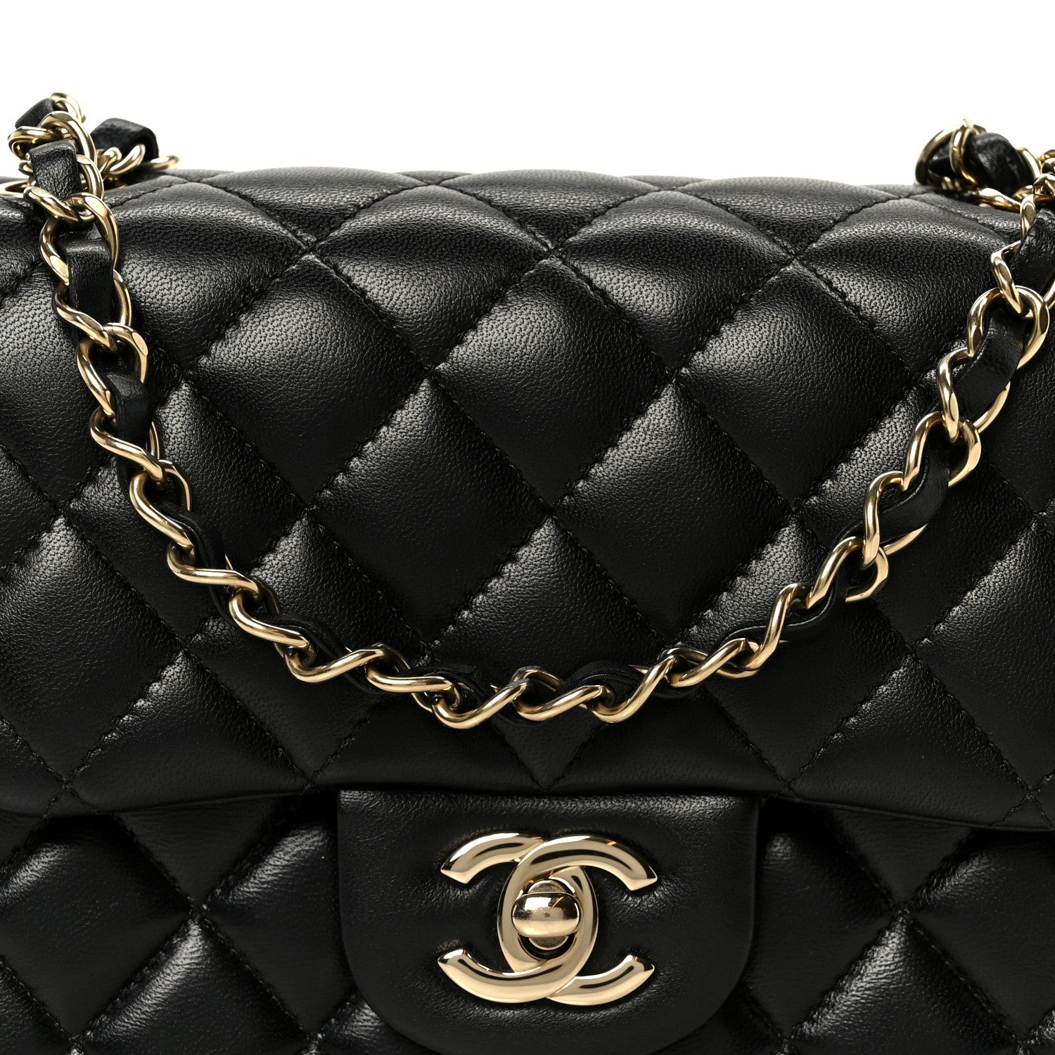 Chanel Lambskin Quilted Mini Square Flap Black