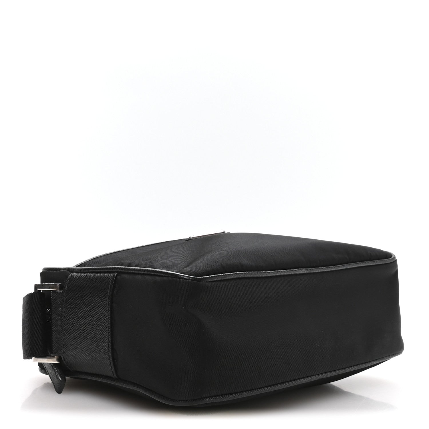 Prada Re-Nylon Vela Saffiano Pocket Double Zip Shoulder Bag Black