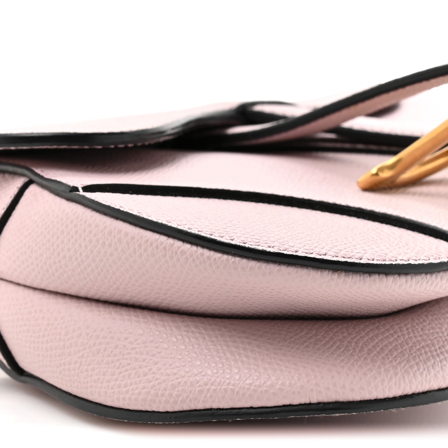 Christian Dior Grained Calfskin Mini Saddle Bag Light Pink