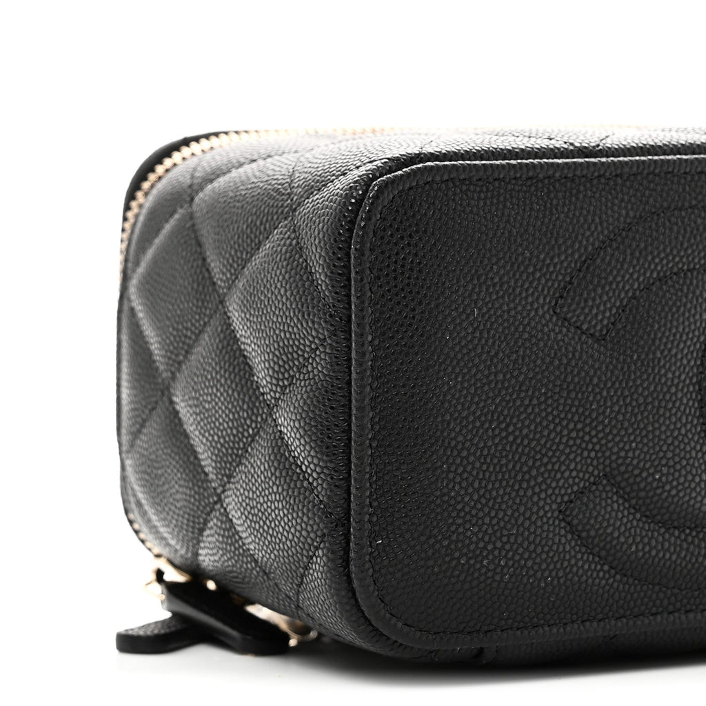 Chanel Caviar Quilted Small Vanity Case With Chain Black