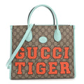 Gucci GG Supreme Monogram Textured Dollar Calfskin Web Gucci Tiger Small Retro Interlocking G Tote Bag Multicolor
