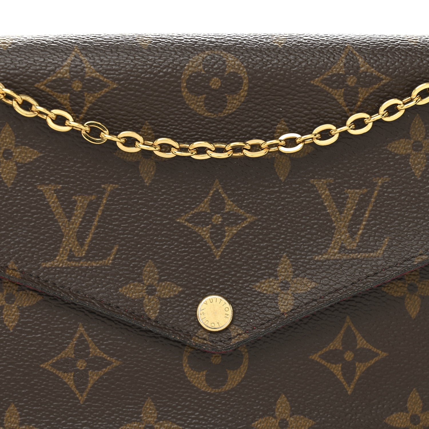 Louis Vuitton Monogram Pochette Felicie Chain Wallet Fuchsia