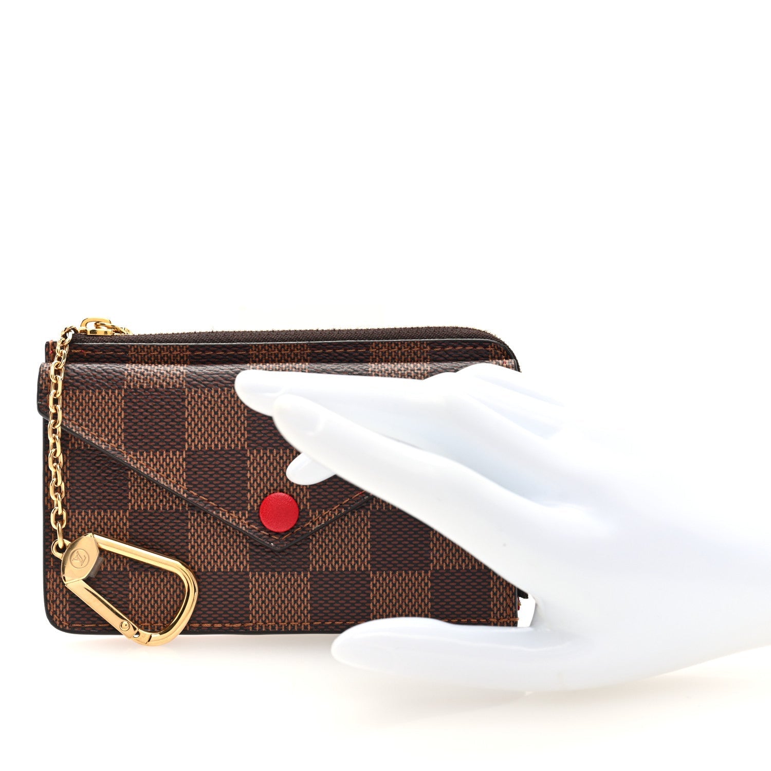 Louis Vuitton Damier Ebene Recto Verso Card Holder Red