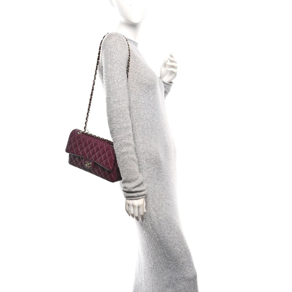 Chanel Lambskin Quilted Medium Double Flap Burgundy