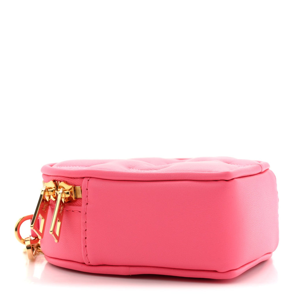 Louis Vuitton Calfskin Embroidered Monogram Pop My Heart Bag Pouch Dragon Fruit Pink