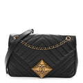 Chanel Lambskin Chevron Quilted Small Pyramid CC Flap Black