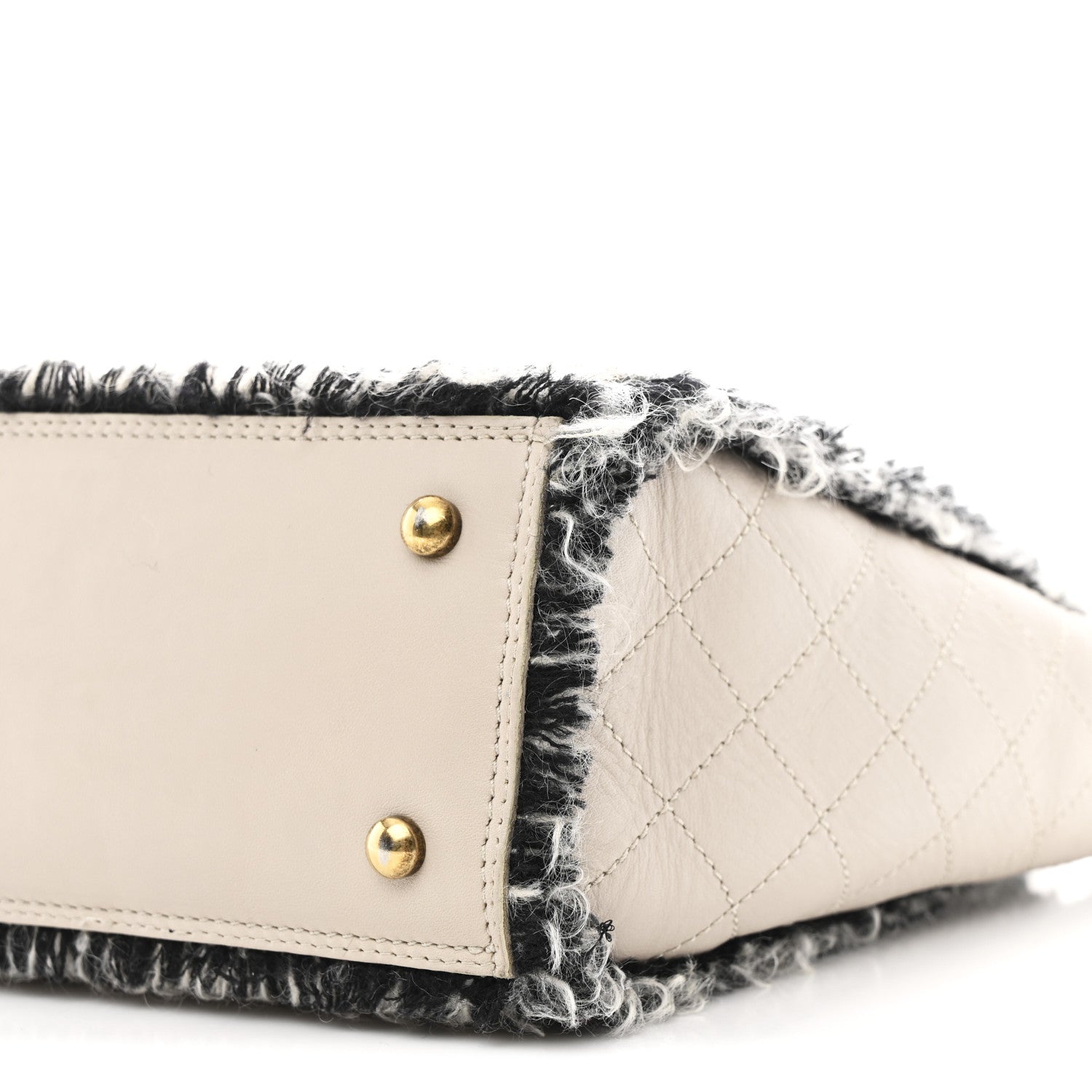 Chanel Tweed Calfskin Tweedy Shopping Tote Beige
