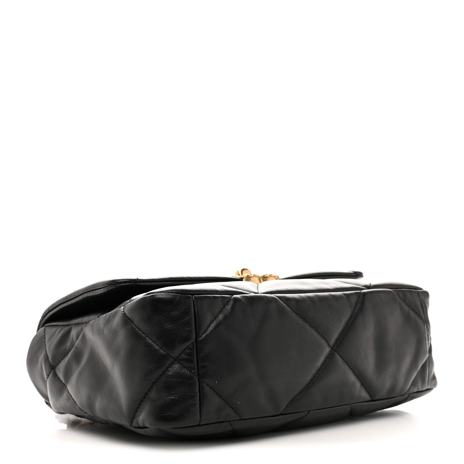 Chanel Shiny Goatskin Quilted Medium Chanel 19 Flap Black