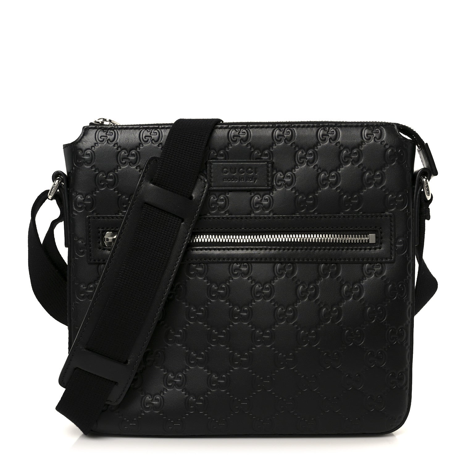 Gucci Guccissima Signature Small Messenger Bag Black
