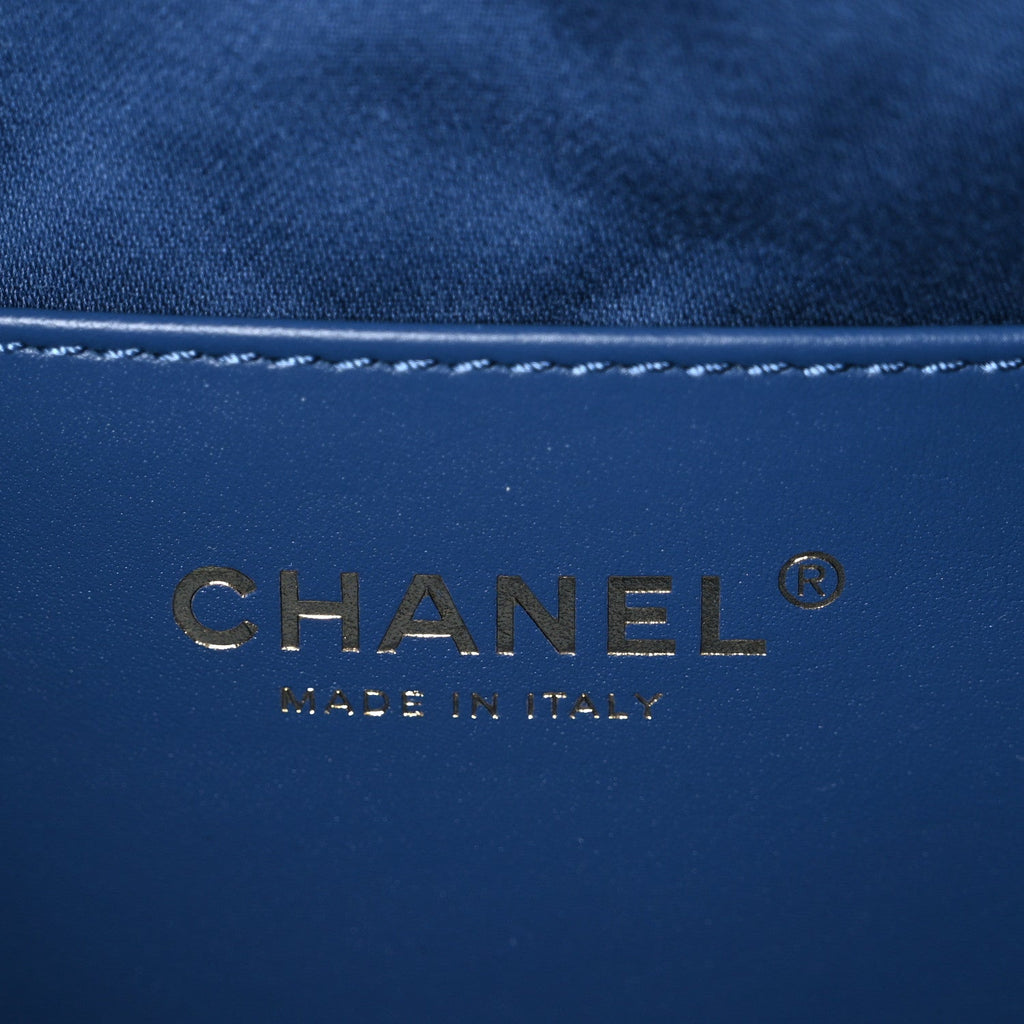 Chanel Washed Denim Quilted Mini Chanel 25 Handbag Blue