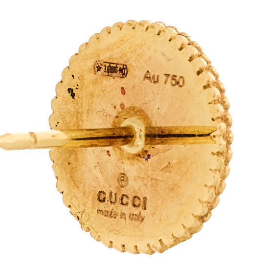 Gucci 18K Yellow Gold Enamel Icon Blooms Earrings