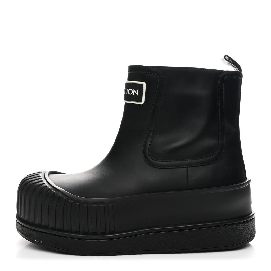 Louis Vuitton Calfskin Polar Flat Ankle Boots 41 Black