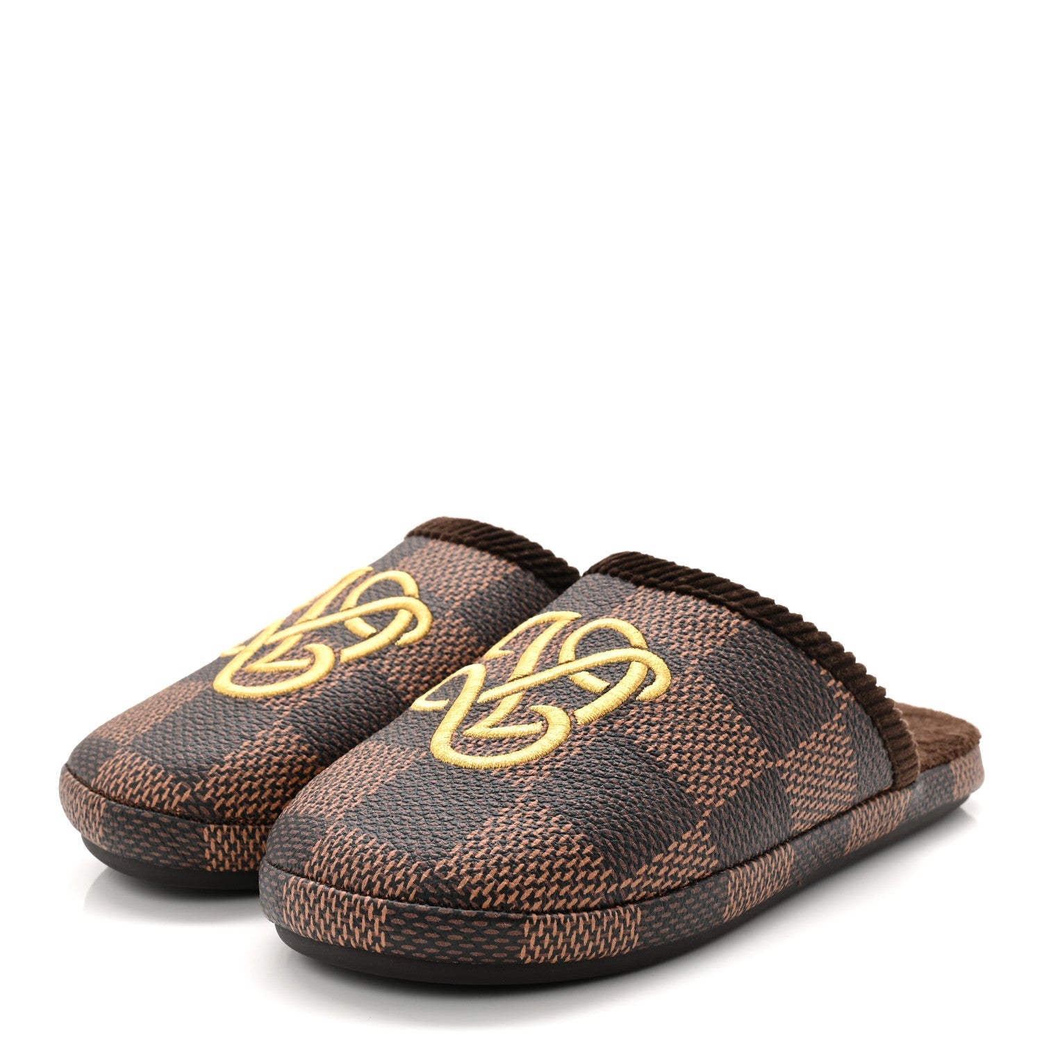 Louis Vuitton Damier Ebene Palace Slippers 35 Mocha