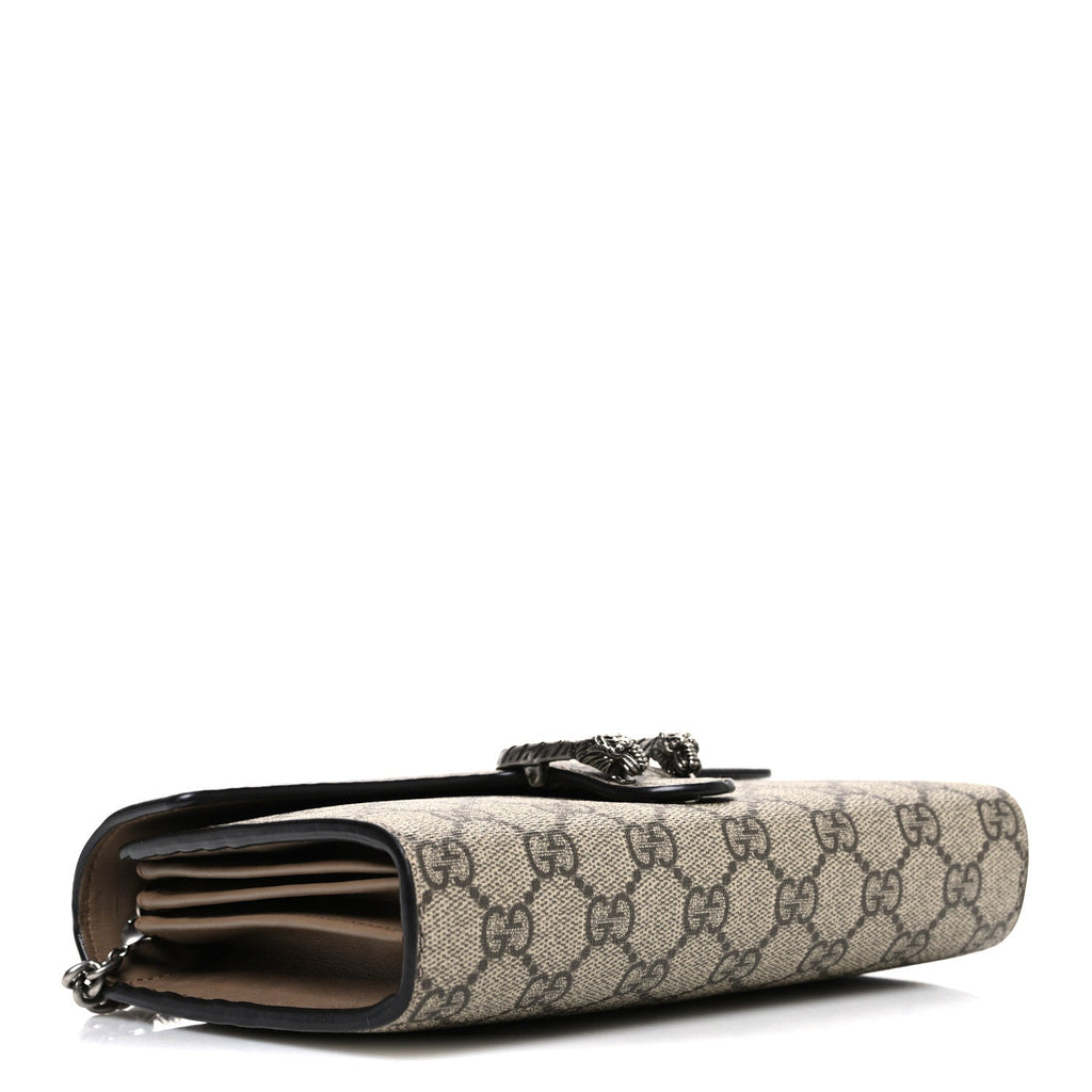 Gucci GG Supreme Monogram Mini Dionysus Chain Wallet Beige Taupe