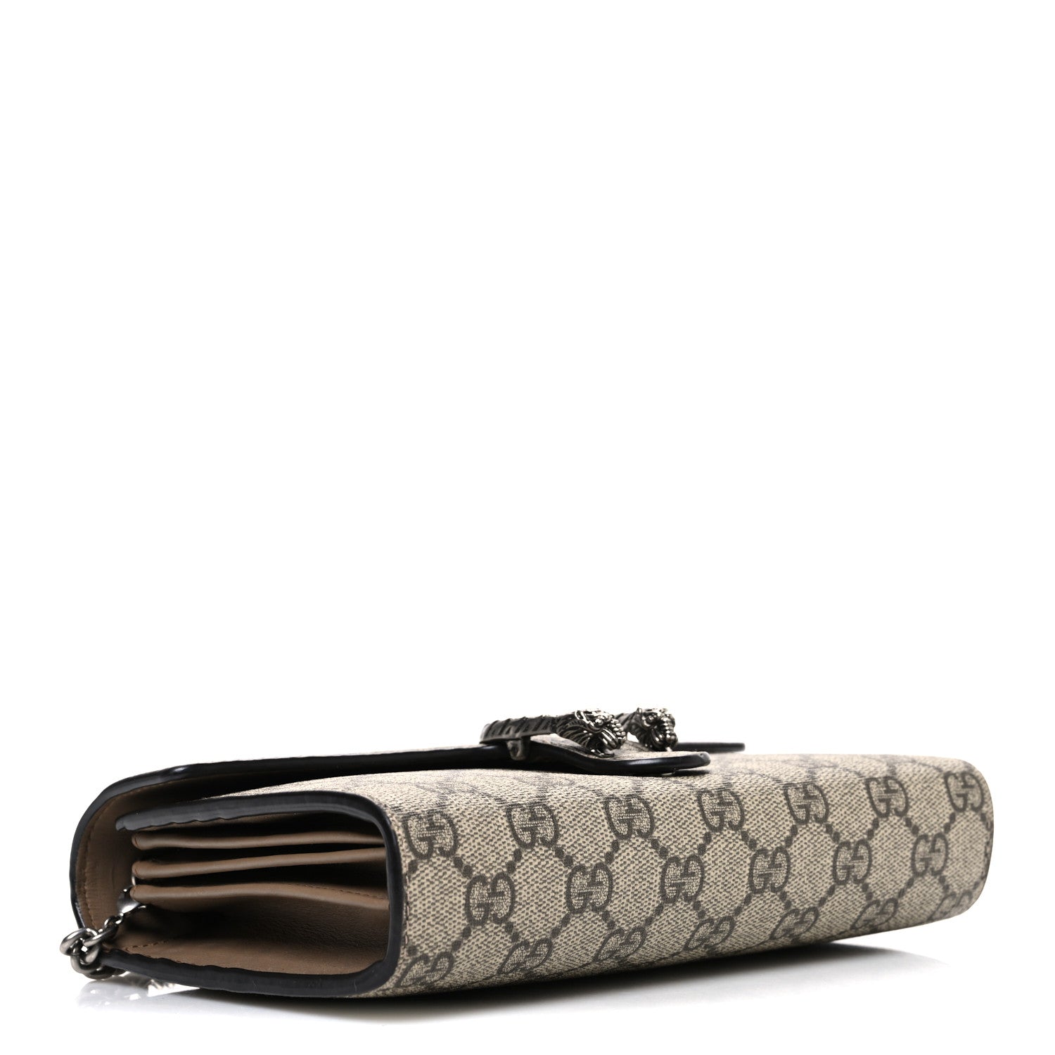 Gucci GG Supreme Monogram Mini Dionysus Chain Wallet Beige Taupe