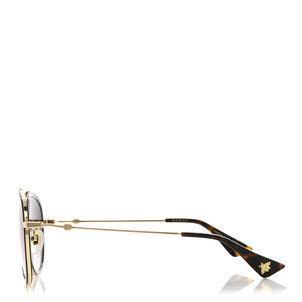 Gucci Metal Web Aviator Sunglasses GG0062S Green Red