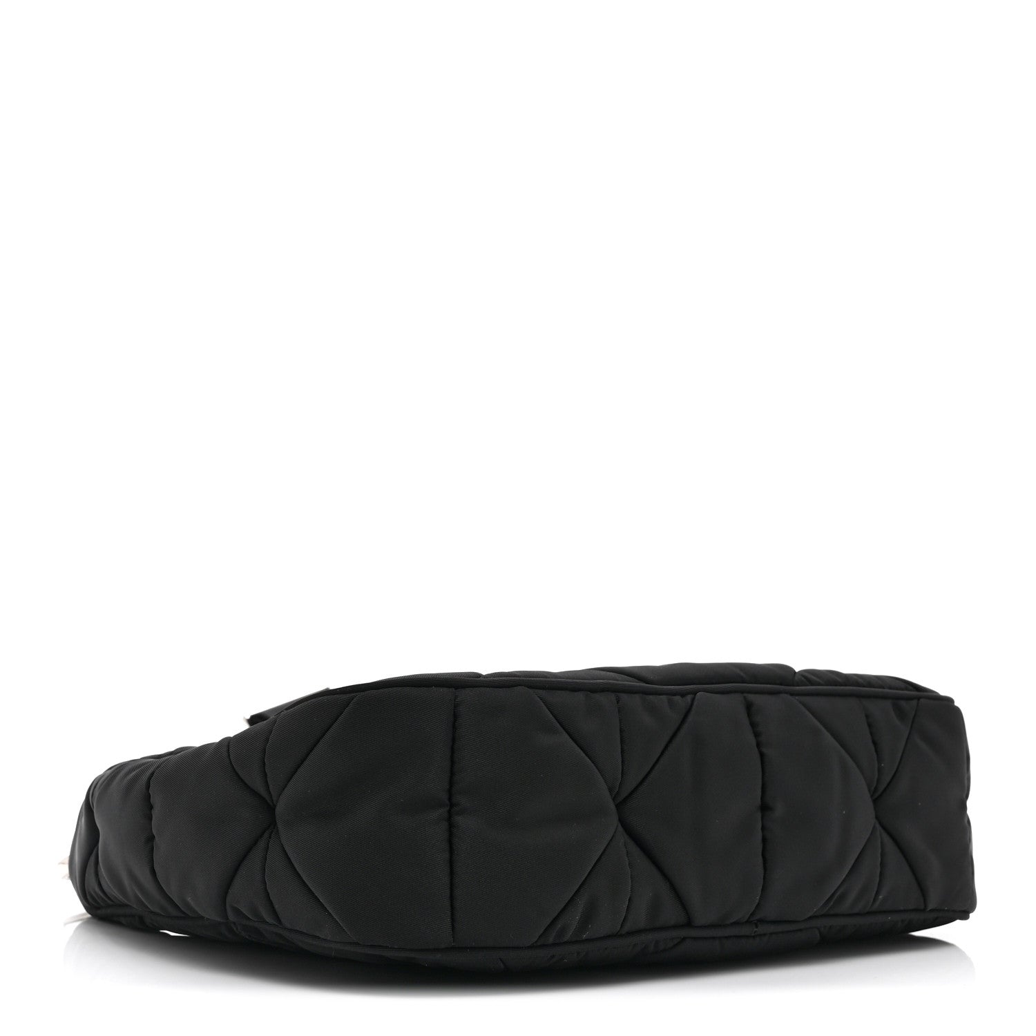 Prada Re-Nylon Triangle Padded Patchwork Shoulder Bag Black