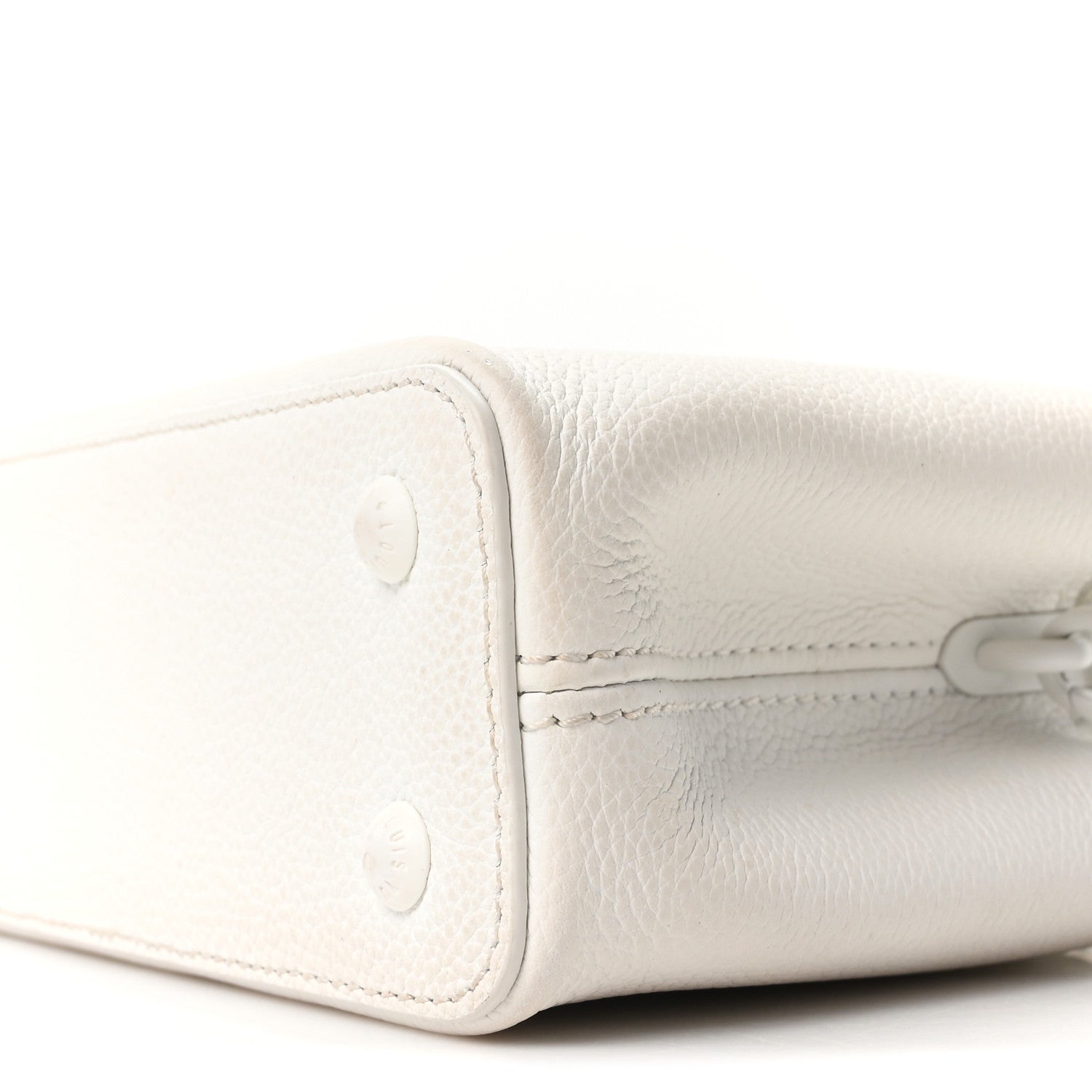 Louis Vuitton Taurillon Capucines East West Mini Optic White
