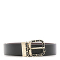 Calfskin Lambskin Metal Chain Reversible Belt 80 32 Black Burgundy