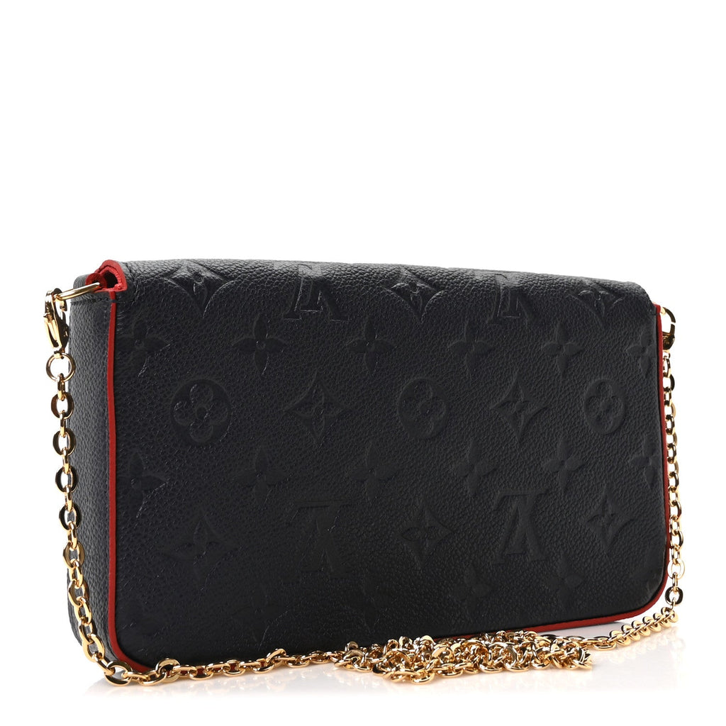 Louis Vuitton Empreinte Pochette Felicie Chain Wallet Marine Rouge