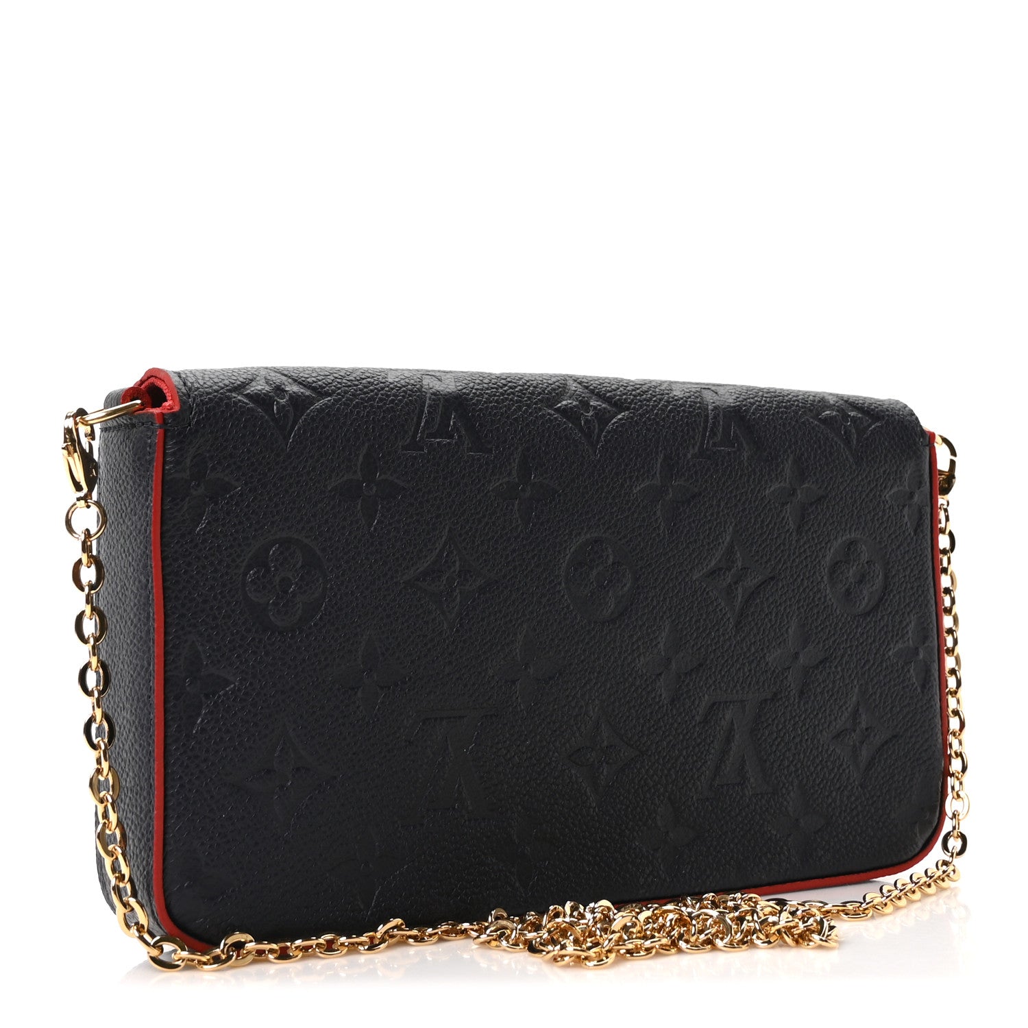 Louis Vuitton Empreinte Pochette Felicie Chain Wallet Marine Rouge