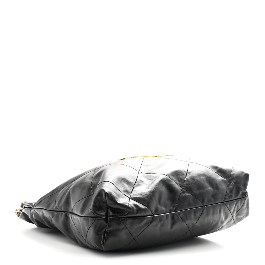 Chanel Shiny Calfskin Quilted Small Chanel 22 Black