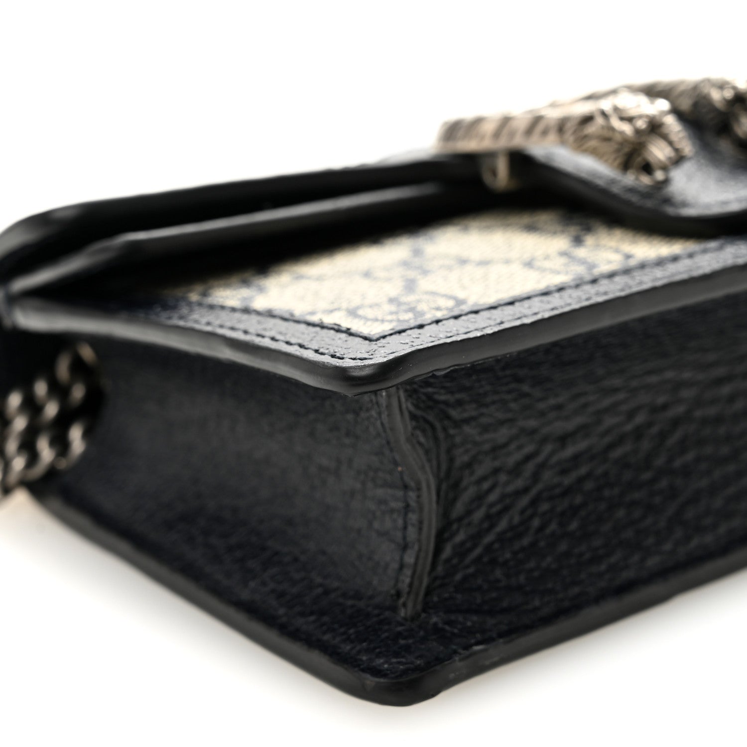Gucci GG Supreme Monogram Textured Dollar Calfskin Super Mini Dionysus Shoulder Bag Beige Blue