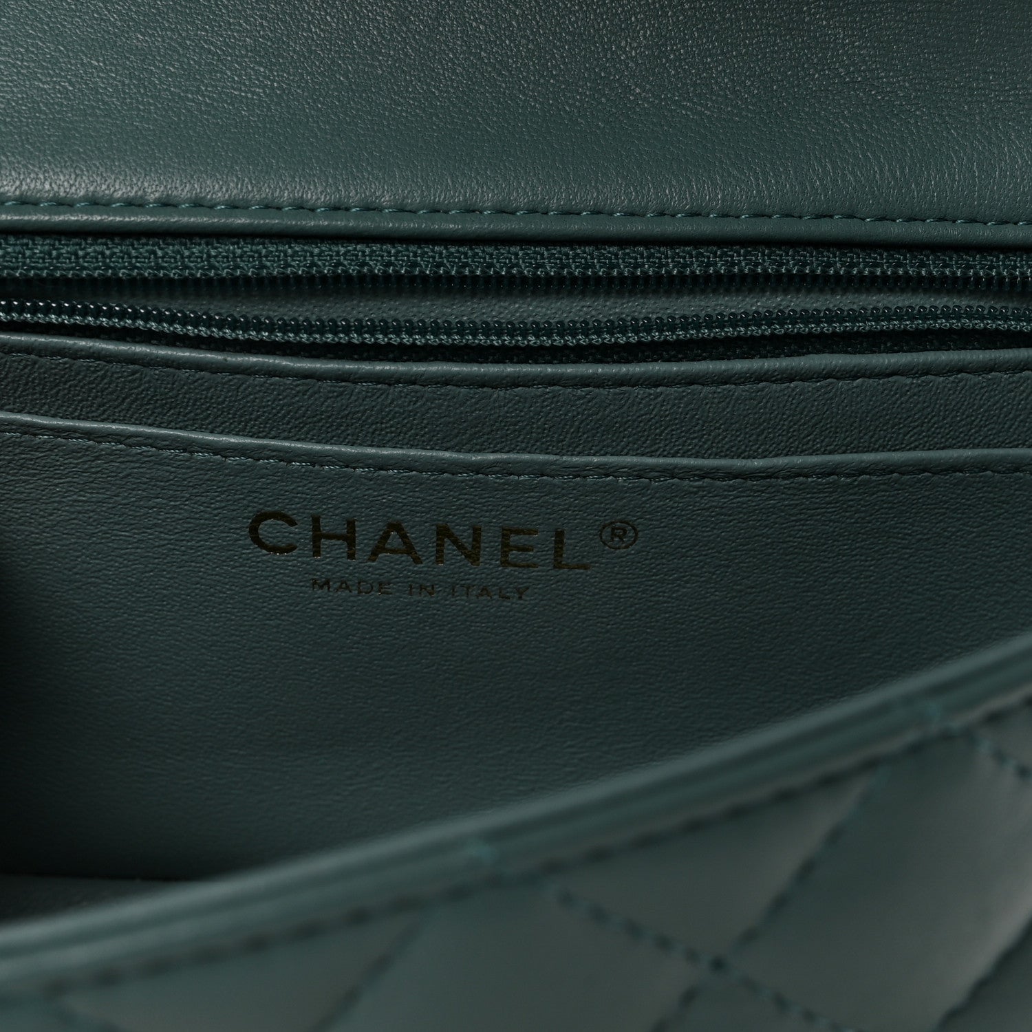 Chanel Lambskin Quilted Mini Rectangular Flap Green
