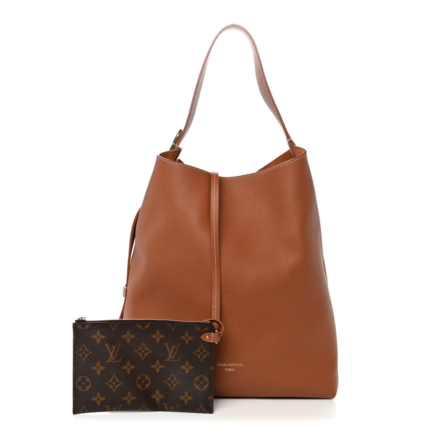 Louis Vuitton Grained Calfskin Low Key Hobo MM Cognac