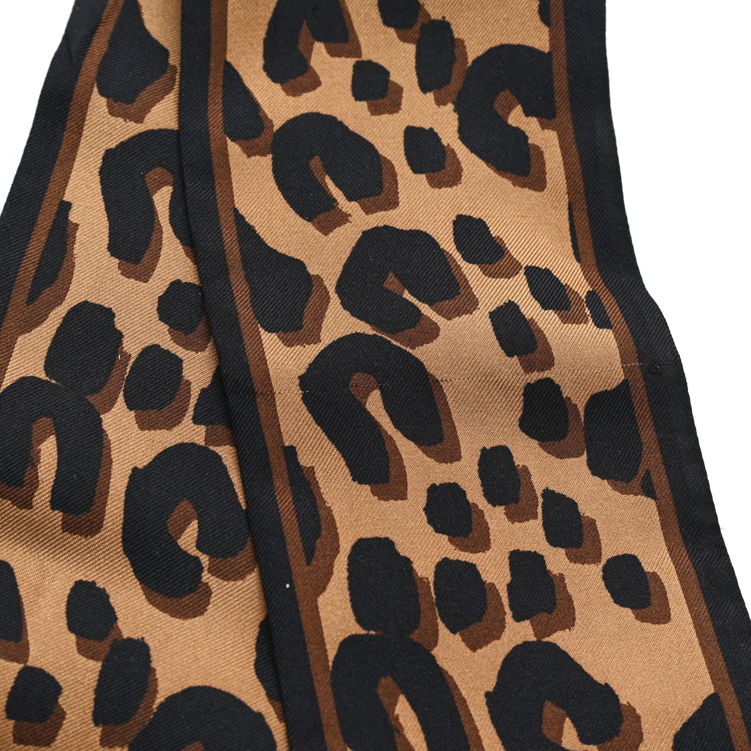 Louis Vuitton Silk Leopard Bandeau Scarf Marron