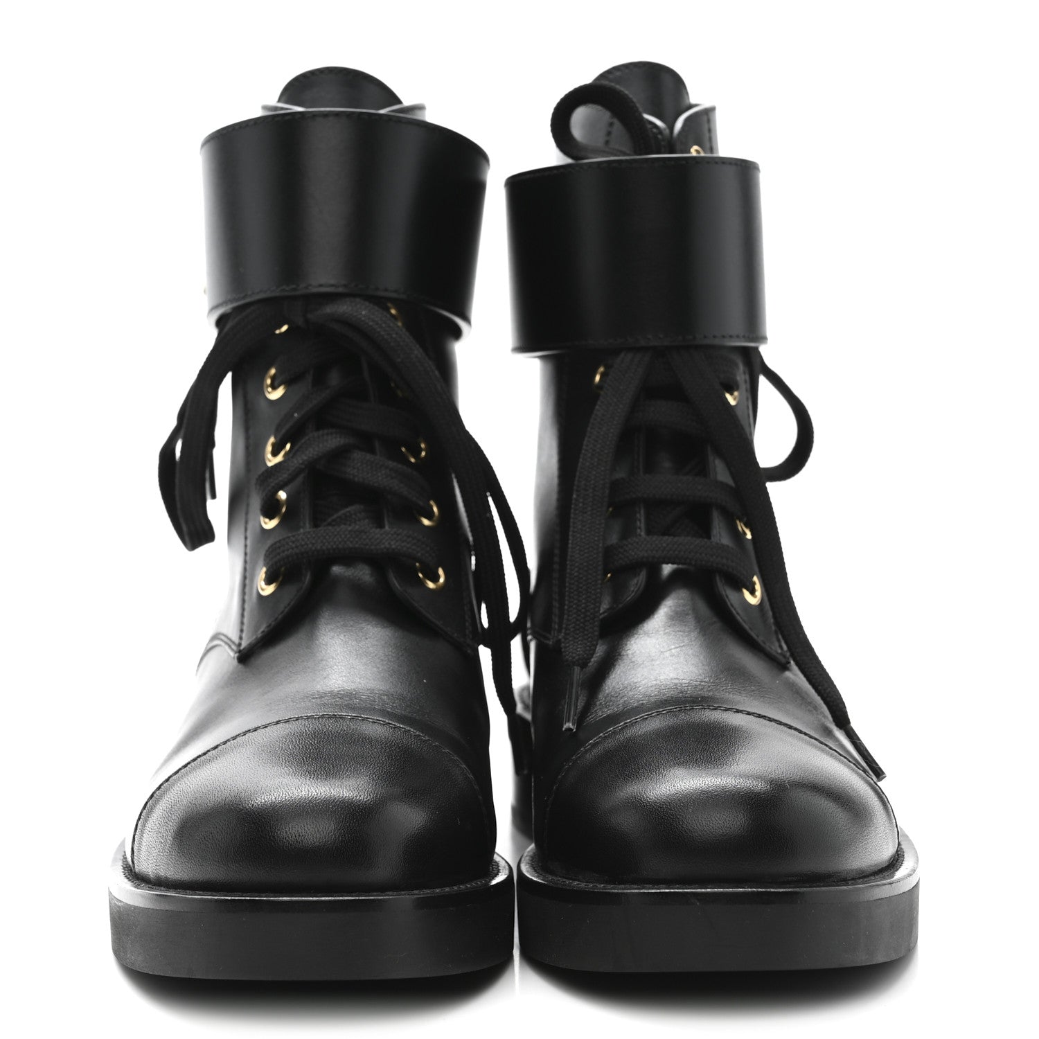 Louis Vuitton Calfskin Wonderland Flat Ranger Boots 37 Black