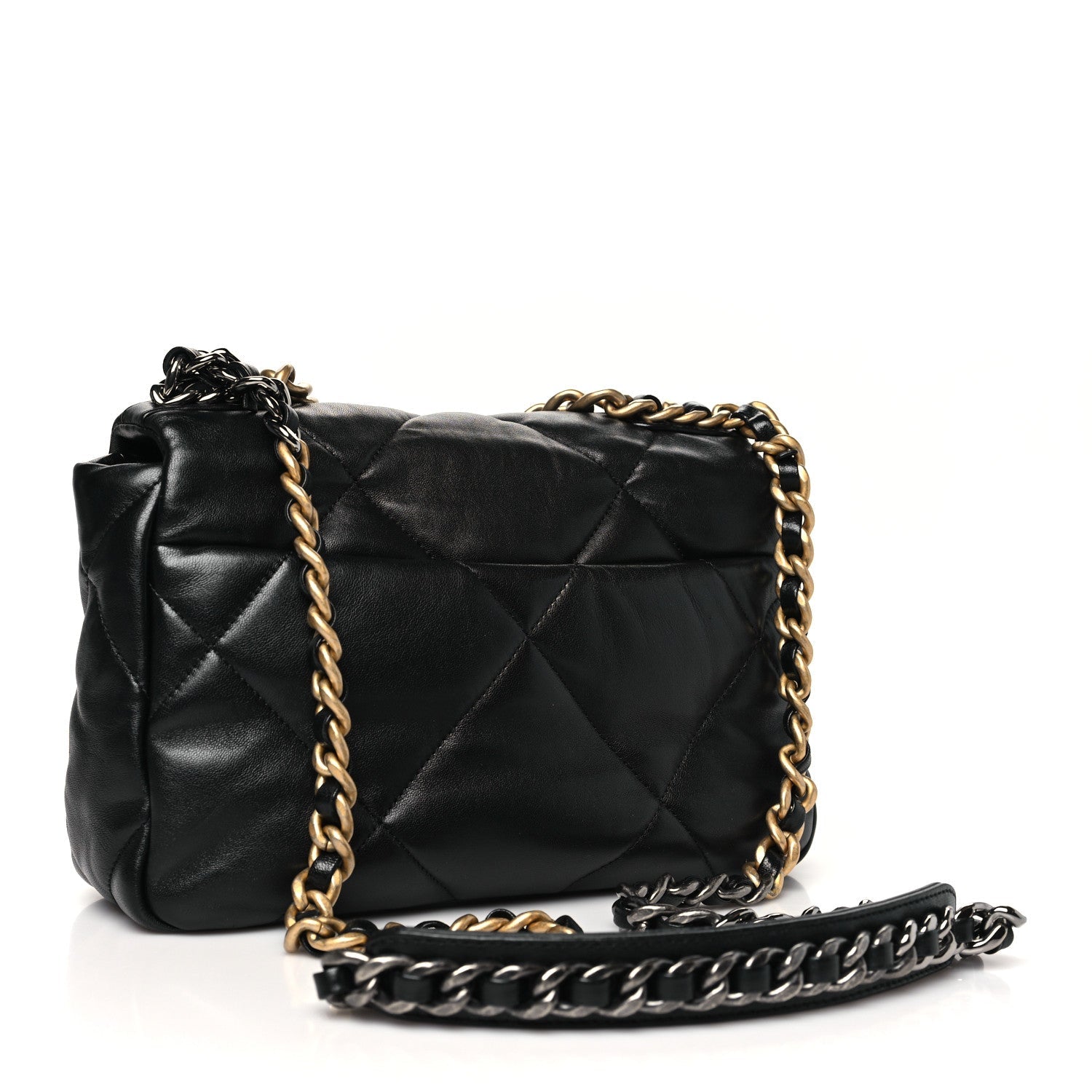Chanel Lambskin Quilted Medium Chanel 19 Flap Black