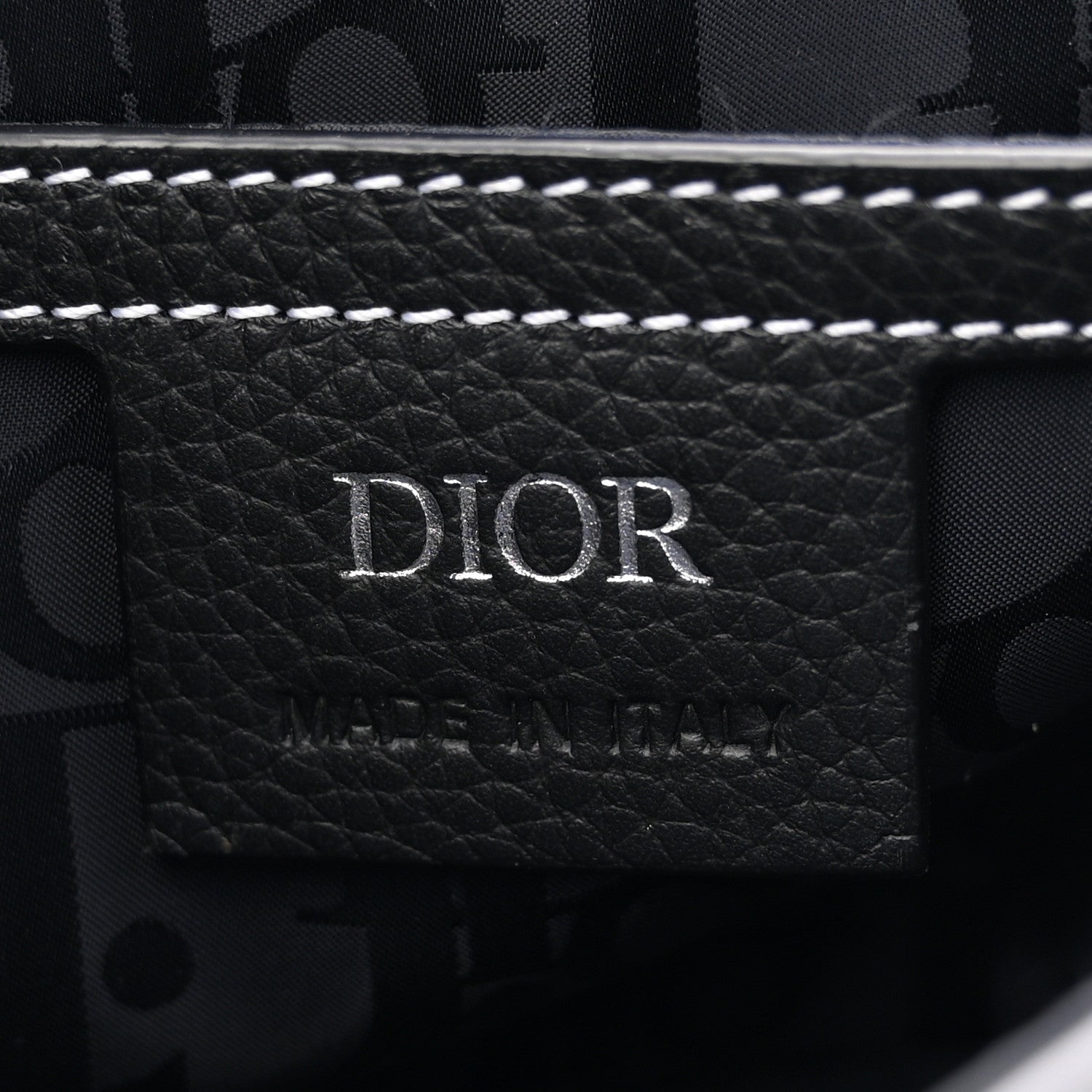 Christian Dior Grained Calfskin Saddle Messenger Bag With Strap Black