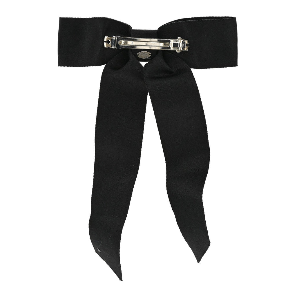 Satin Bow CC Hair Clip Black