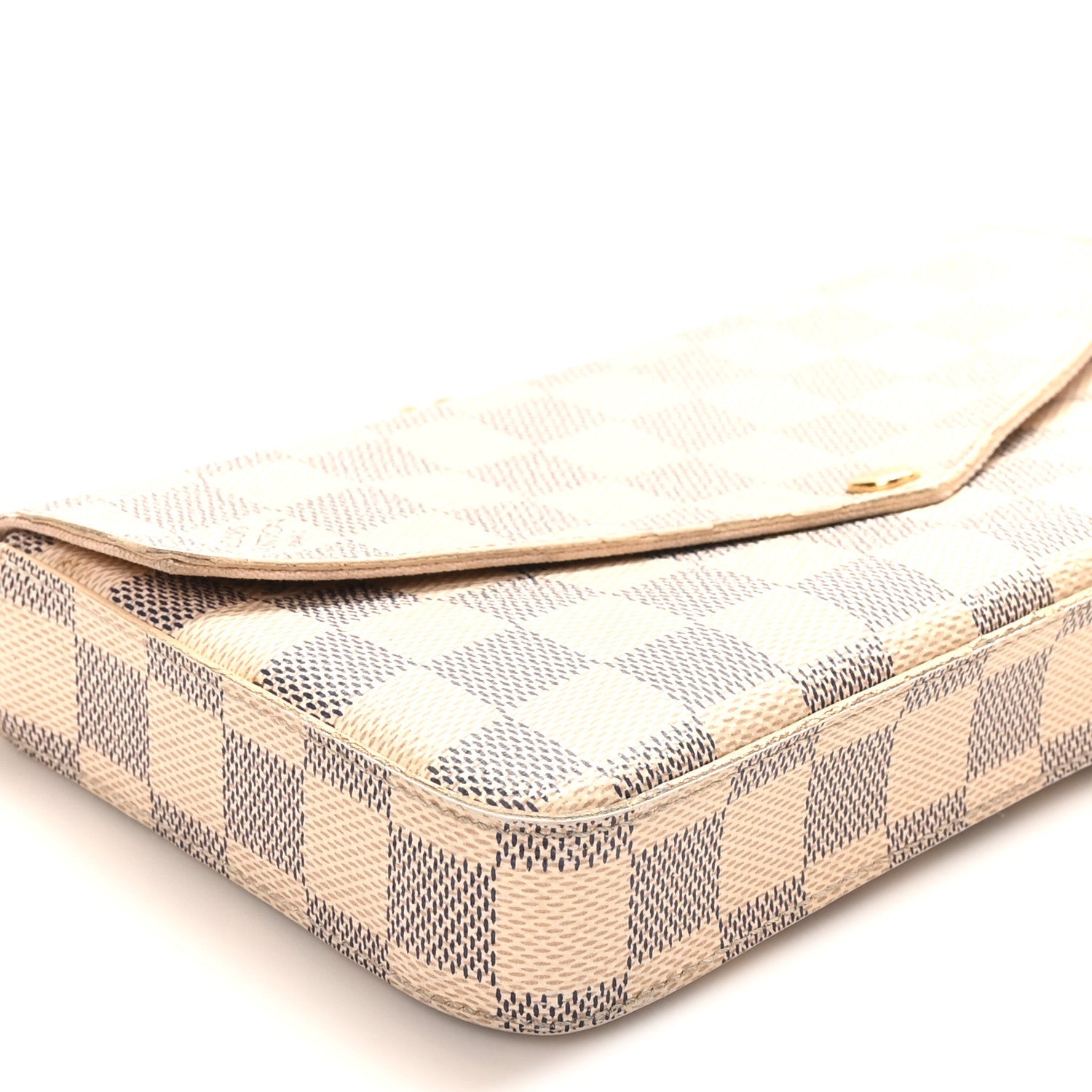 Louis Vuitton Damier Azur Pochette Felicie Chain Wallet Rose Ballerine