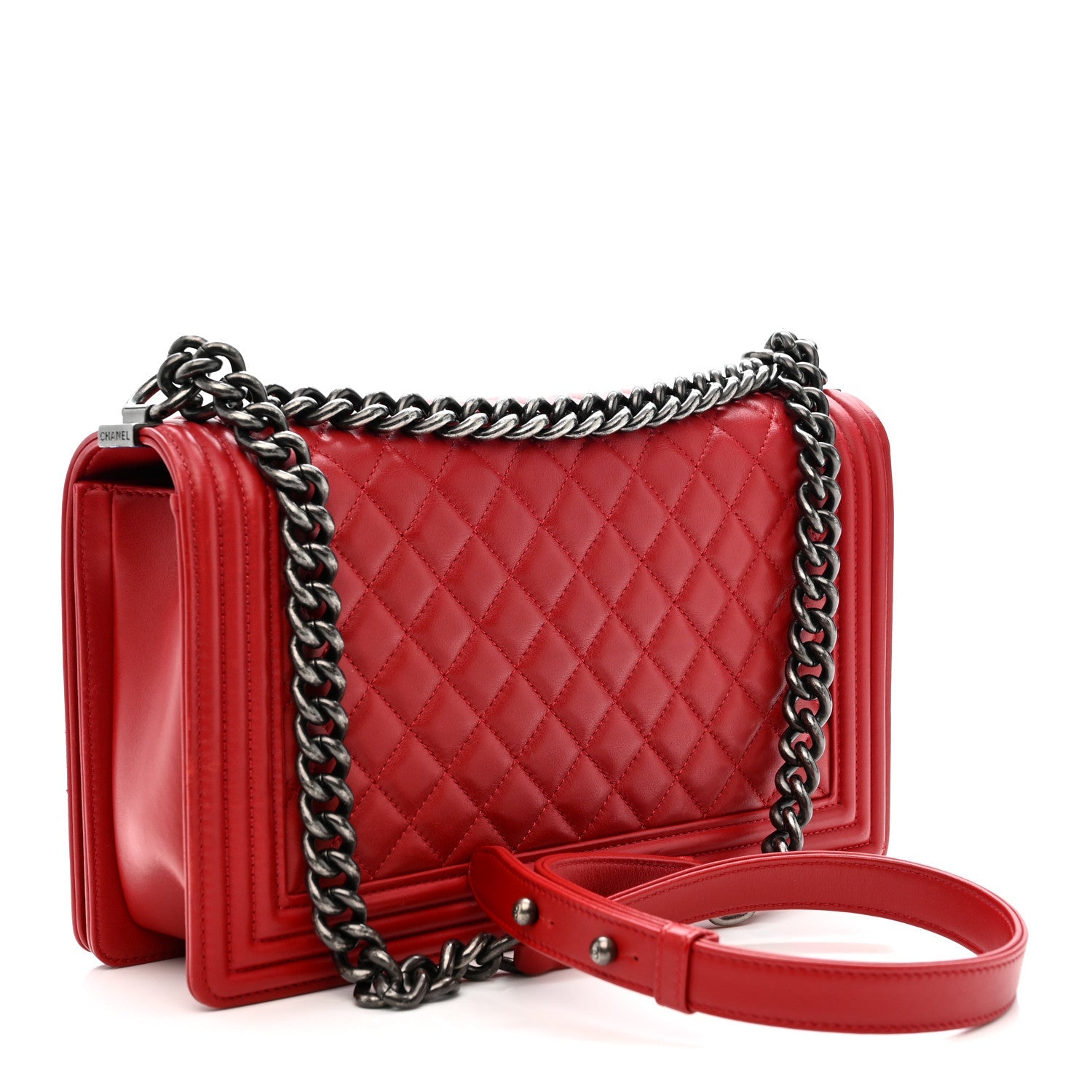 Chanel Lambskin Quilted New Medium Boy Flap Red