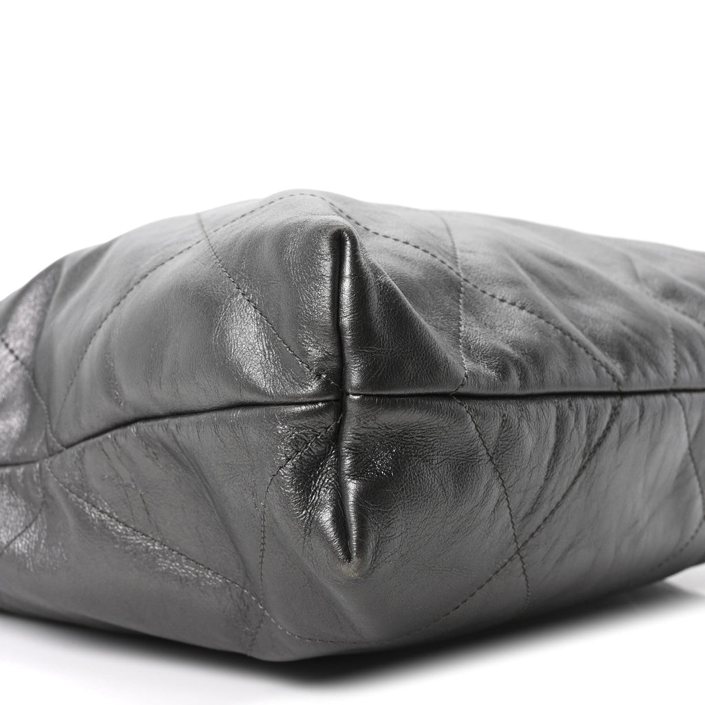 Chanel Shiny Calfskin Quilted Chanel 22 Dark Grey