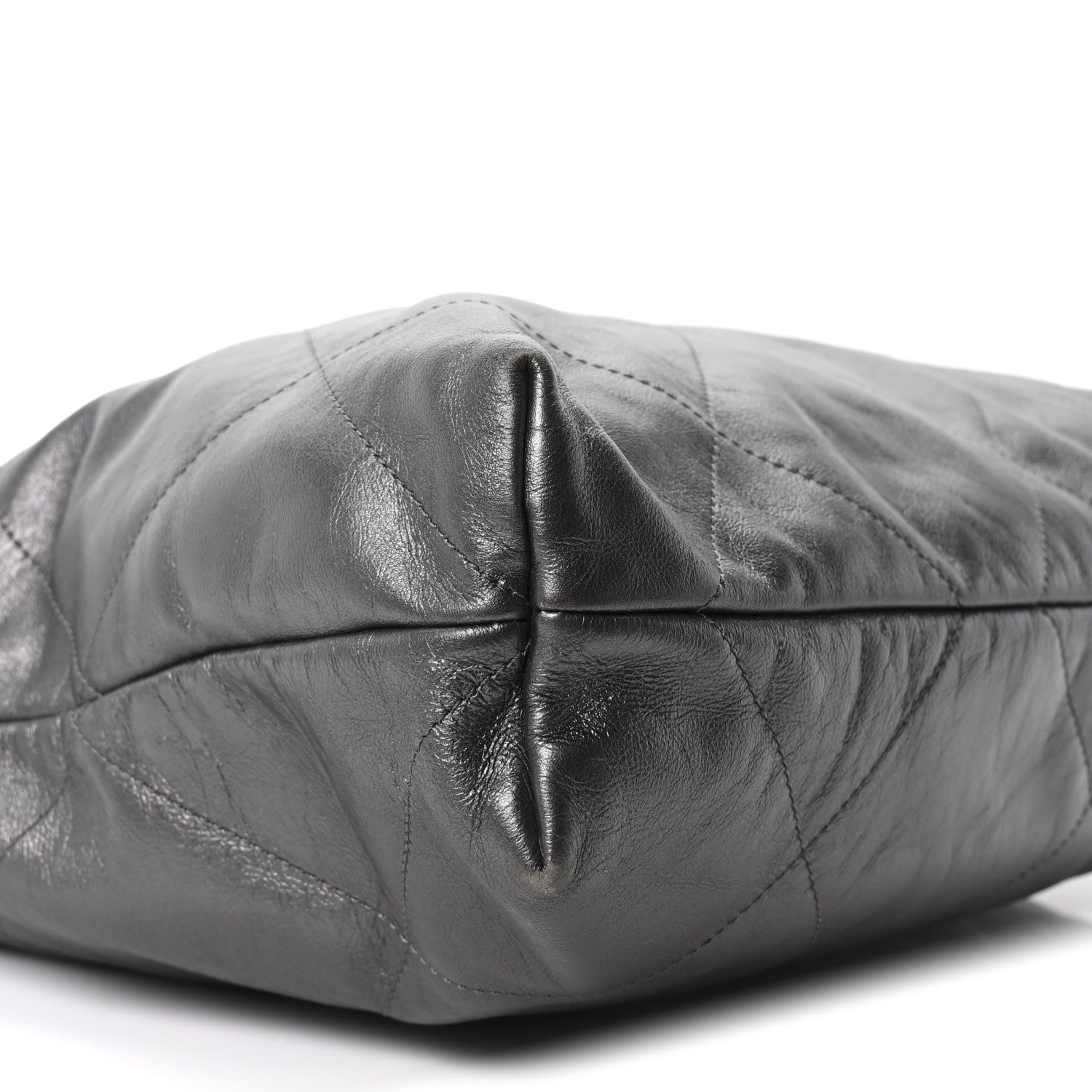 Chanel Shiny Calfskin Quilted Chanel 22 Dark Grey