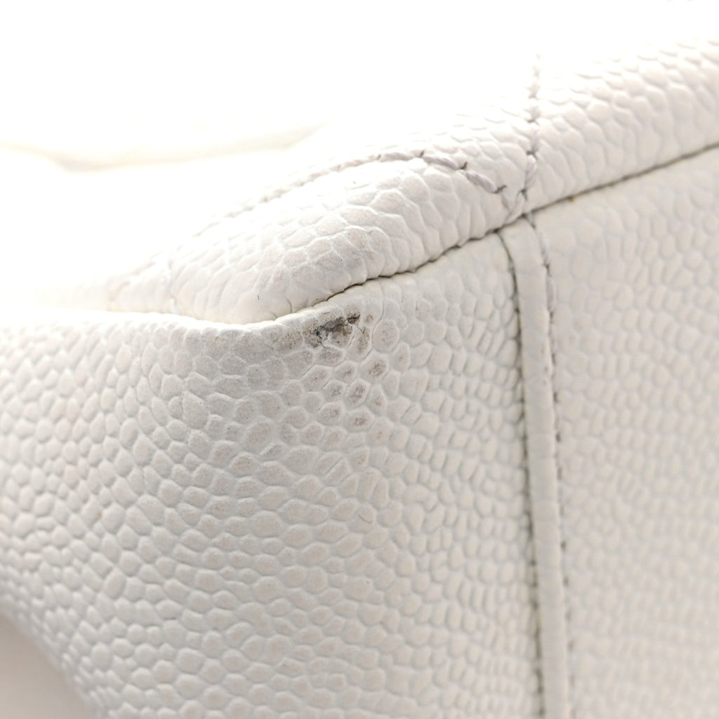 Chanel Caviar Quilted Grand Shopping Tote GST White
