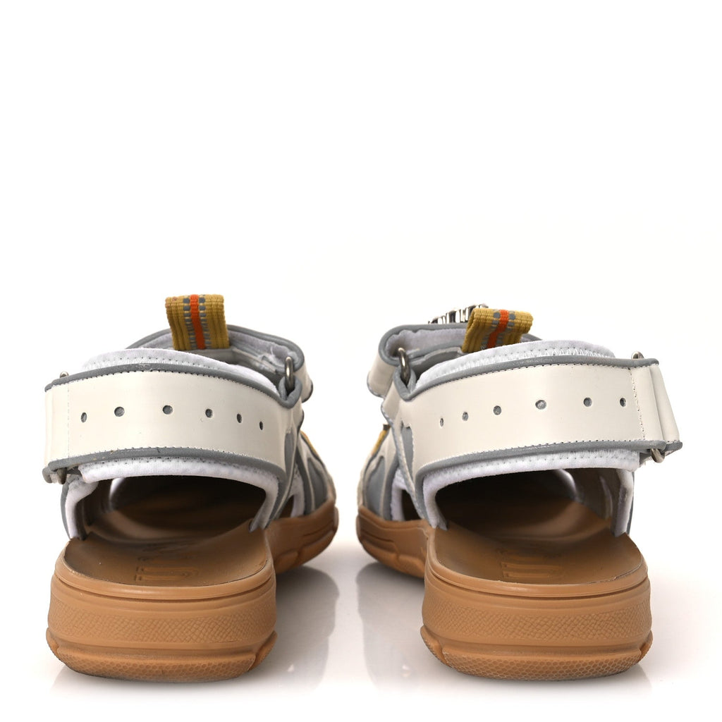 Gucci Mesh Fabric Tinsel Sport Sandals 36 White Silver