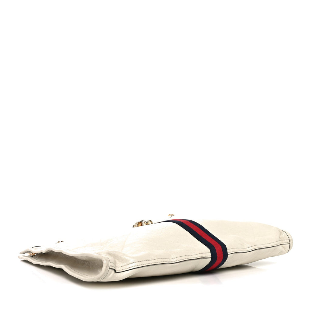 Gucci Calfskin Large Rajah Chain Tote White