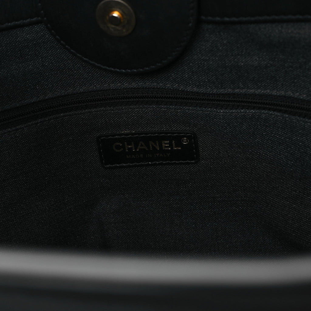 Chanel Calfskin Medium Deauville Tote Black