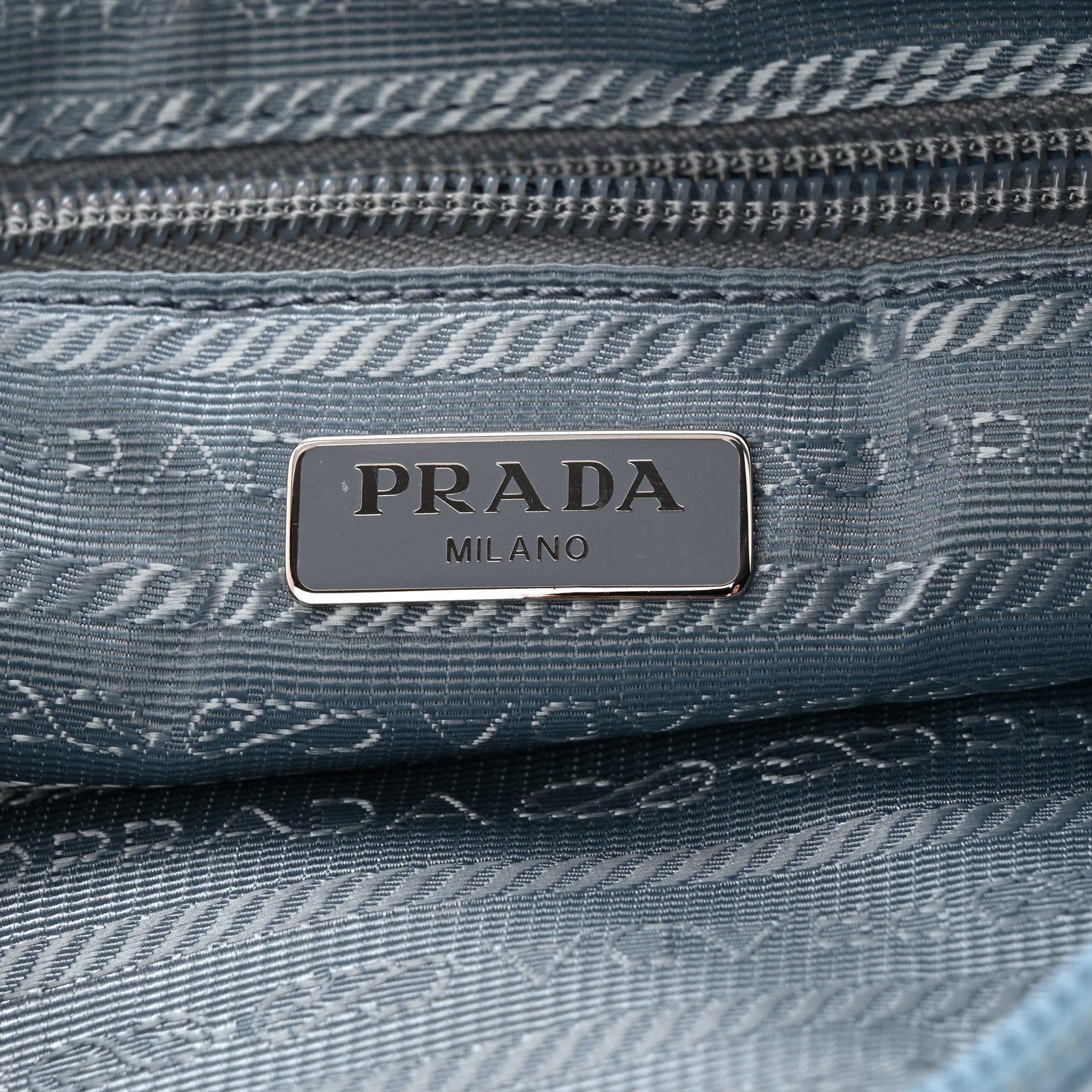 Prada Re-Nylon Vela Saffiano Mini Pochette Bag Celeste