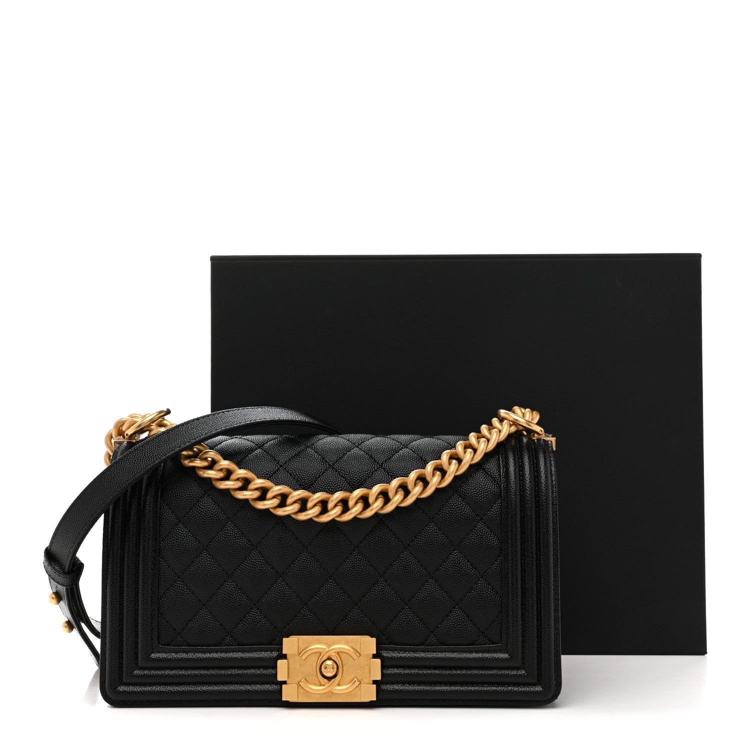 Chanel Caviar Quilted Medium Boy Flap Black
